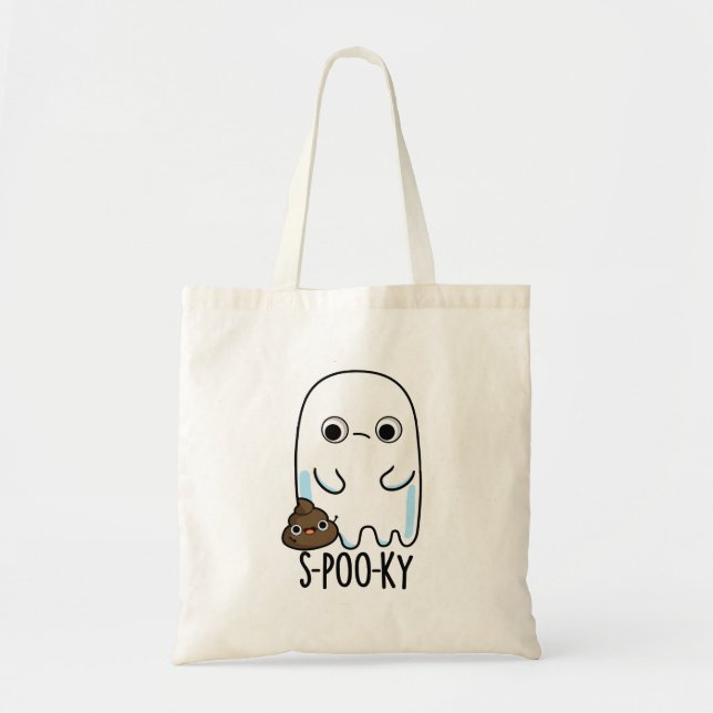 S-poo-ky Funny Ghost Poop Pun Tygkasse (Framsidan)