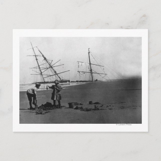 S.S. Alice McDonald Vrak Ilwaco Halvön Vykort (Framsida)