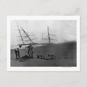 S.S. Alice McDonald Vrak Ilwaco Halvön Vykort