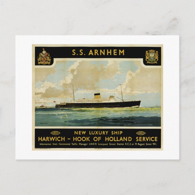 S.S. Arnhem - Luxury Liner - Holland Vykort (Framsida)