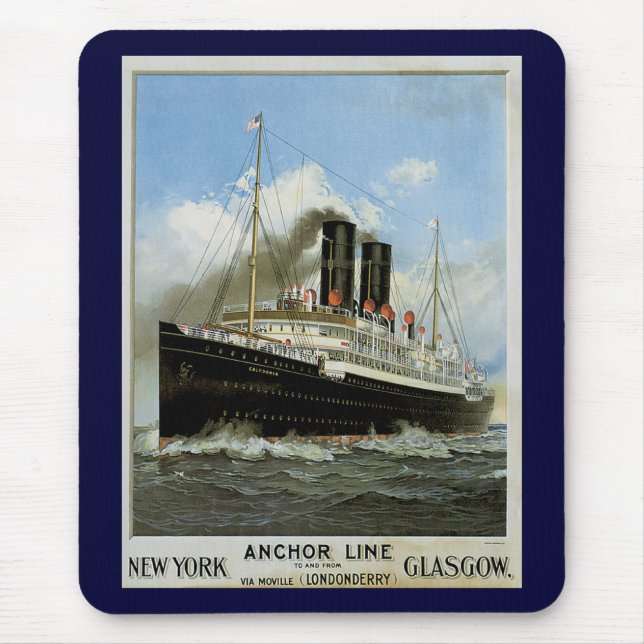 S.S. Caledonia - New York till och från Glasgow Musmatta (Framsidan)