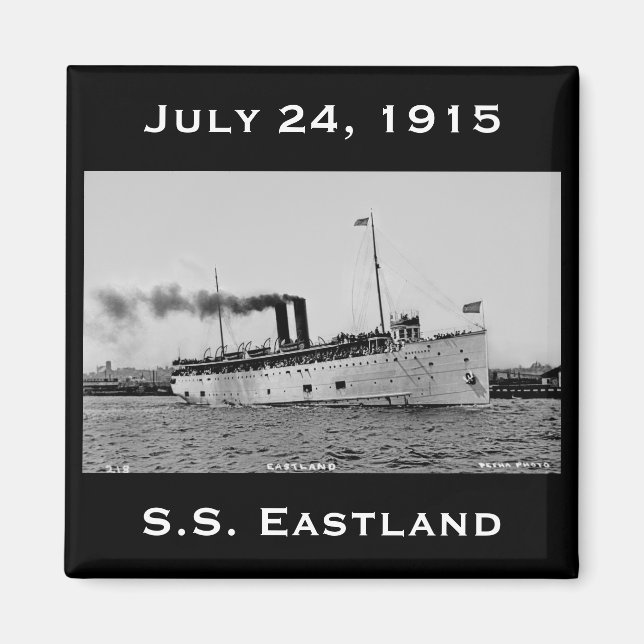 S.S. Eastland fotograferat av Pesha Postcard Co Magnet (Framsidan)