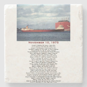 S.S. Edmund Fitzgerald Stone Coaster Stenunderlägg