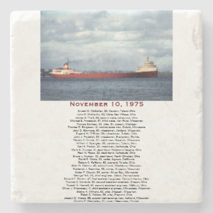 S.S. Edmund Fitzgerald Stone Coaster Stenunderlägg