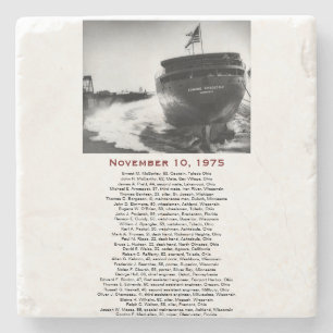 S.S. Edmund Fitzgerald Stone Coaster Stenunderlägg