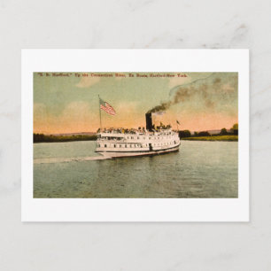 S.S. Hartford uppför floden Connecticut Vykort