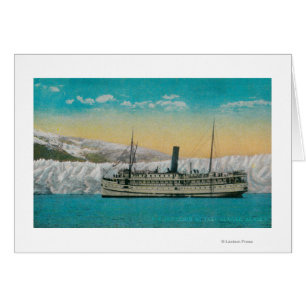 S.S. Jefferson på den Taku glaciären, Alaska Hälsningskort