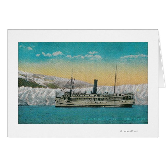 S.S. Jefferson vid Taku Glacier, Alaska Hälsningskort (Framsidan Horizontal)