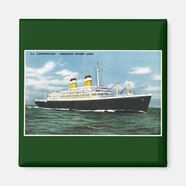 S.S. konstitution American Express Linjer Vintage Magnet (Framsidan)