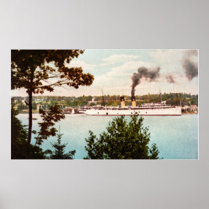S.S. Northland Lämnande Harbour Vår, Michigan Poster