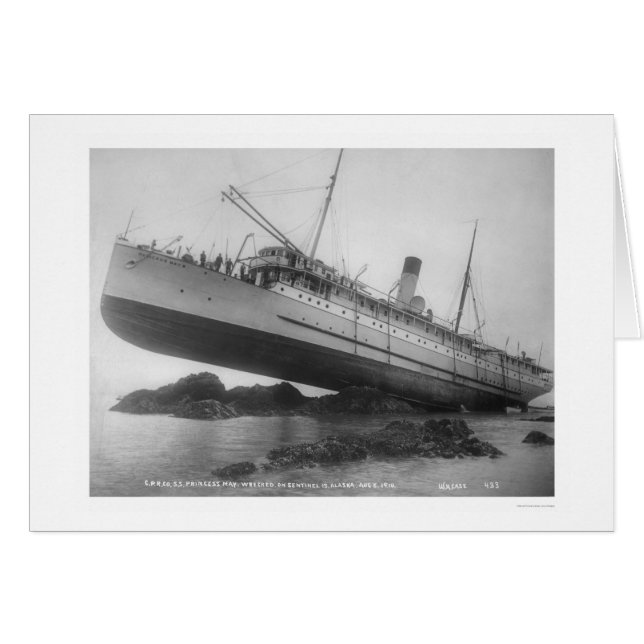 S.S. Princess May Shipwrecking 1910 Hälsningskort (Framsidan Horizontal)