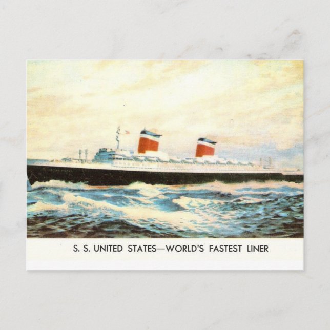 S.S. United Stater - American Liner project Vykort (Framsida)