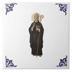 S Saint Augustinus Religiös Kristen Kakelplatta