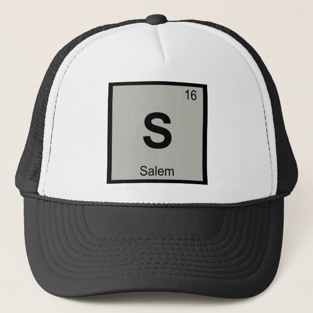 S - Salem Oregon Kemi Periodiska Systemet Symbol Keps (Framsida)
