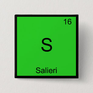 S - Salieri Rollig Kemiskt Element Symbol T-Shirt Knapp