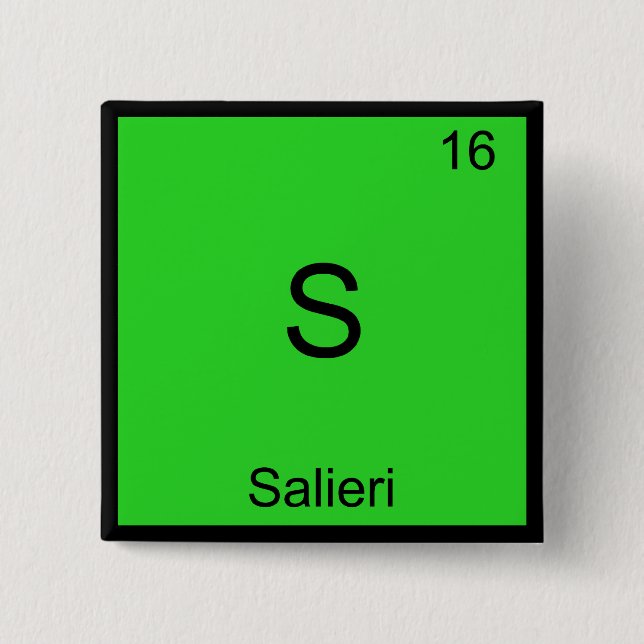 S - Salieri Rollig Kemiskt Element Symbol T-Shirt Knapp (Framsida)