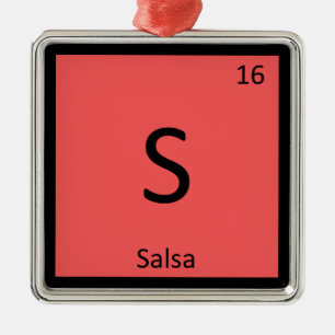 S - Salsa Kondiment Kemi Periodiska Systemet Julgransprydnad Metall