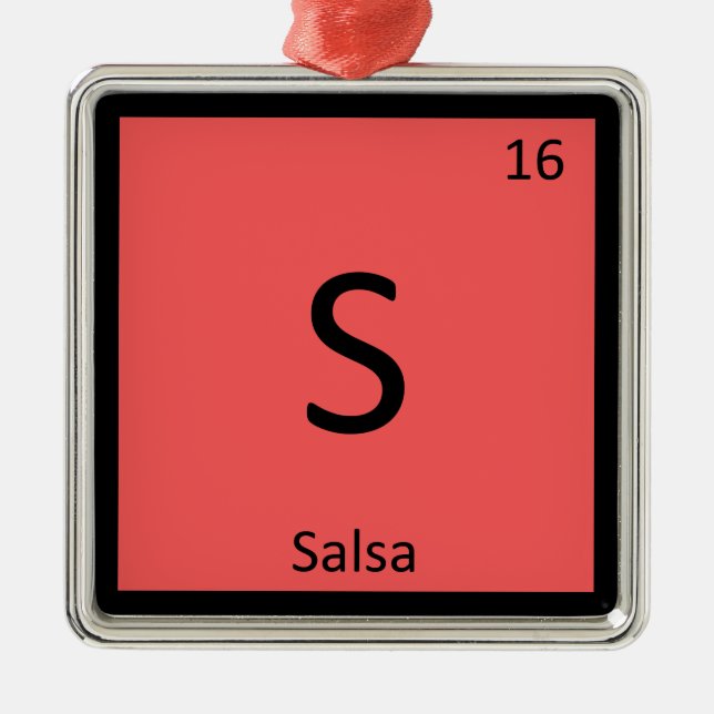 S - Salsa Kondiment Kemi Periodiska Systemet Julgransprydnad Metall (Framsidan)