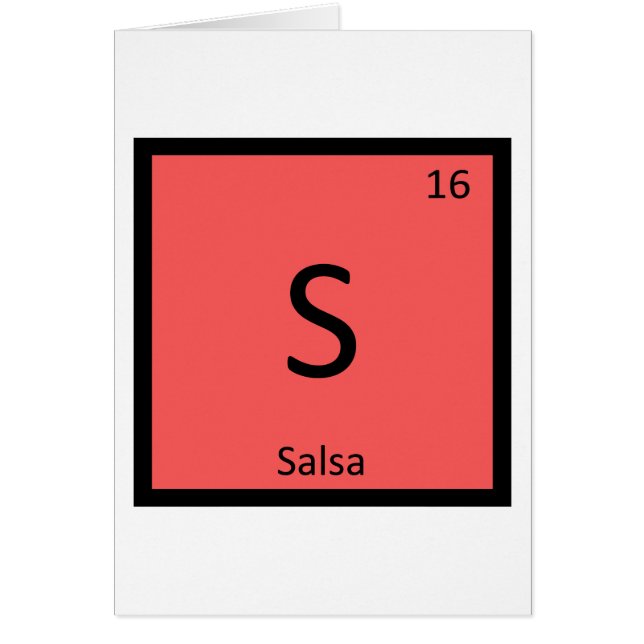 S - Salsa Kryddning Kemi Periodiska Systemet Hälsningskort (Framsidan)