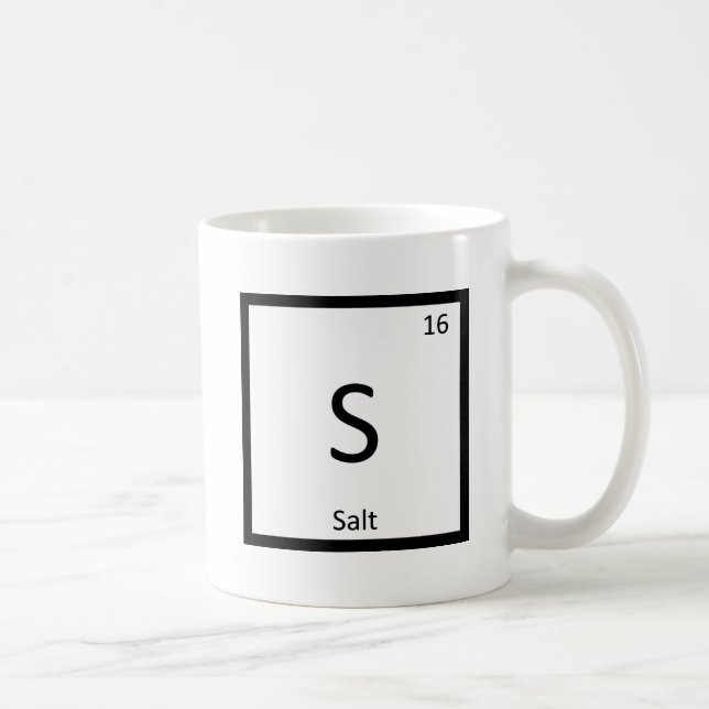 S - Saltkemi Periodiska Systemet Elementsymbol Kaffemugg (Höger)