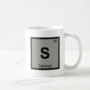 S - Sarangi Music Chemistry Periodic Bord Symbol Kaffemugg