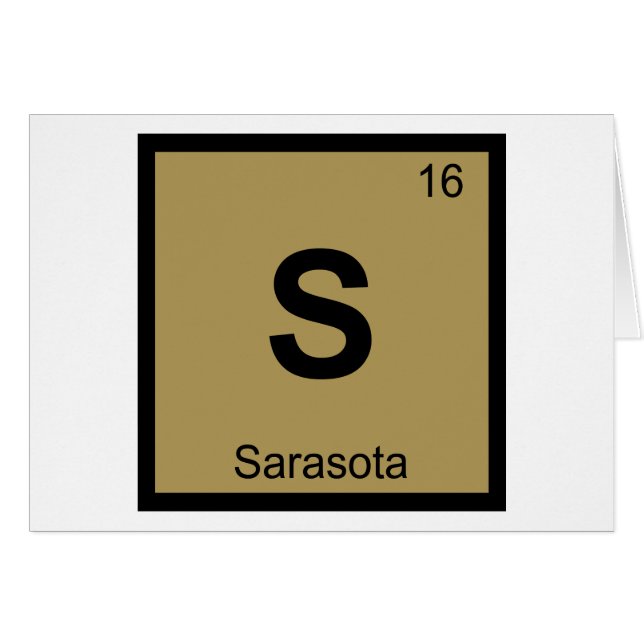 S - Sarasota Florida Stad Kemi Periodiska Systemet Hälsningskort (Framsidan Horizontal)