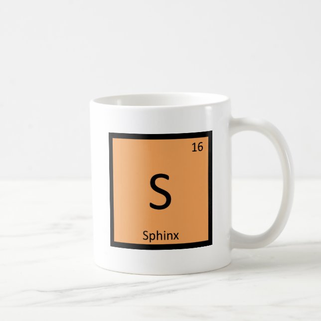 S - Sfinx Katt Kemi Periodiska Systemet Element Kaffemugg (Höger)