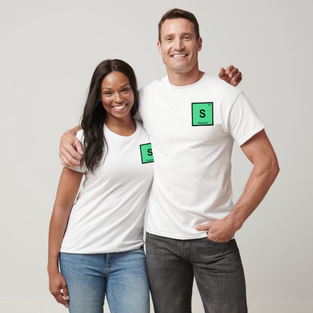 S - Sisyfos-grekiska kemi Periodic Bord Symbol Tee (Unisex)