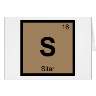 S - Sitar Musik Kemi Periodiska Systemet Symbol Hälsningskort