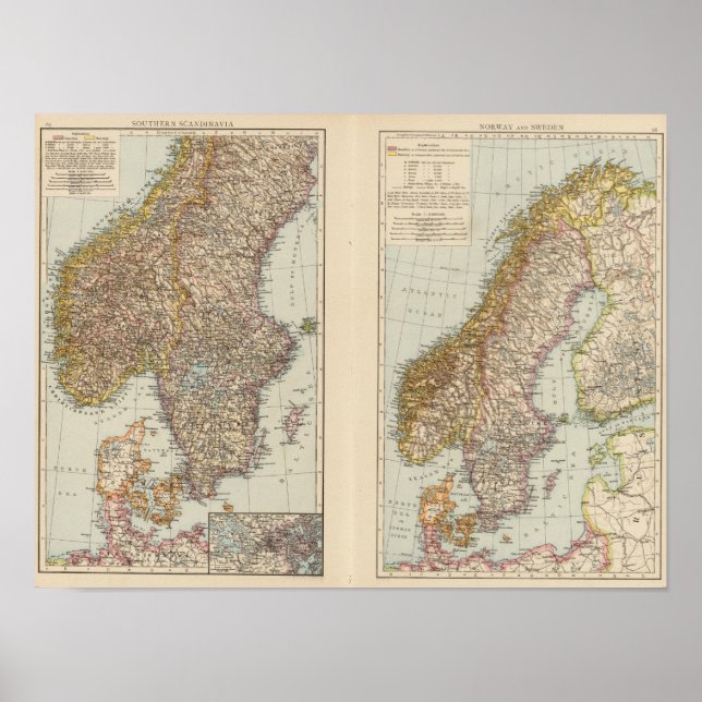 S Skandinavien, Norge, Sverige Poster (Framsidan)