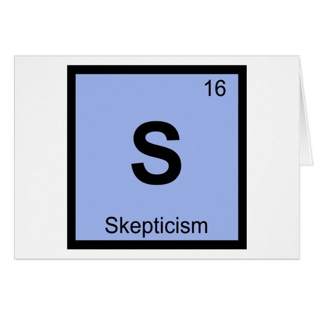 S - Skepticism Filosofi Kemi Periodiska Systemet Hälsningskort (Framsidan Horizontal)
