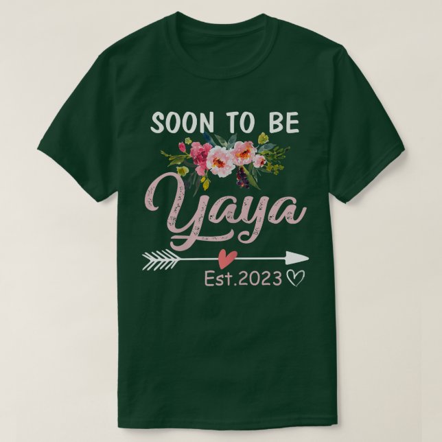 s Snart blir Yaya 2023 Mors dag första gången T Shirt (Design framsida)