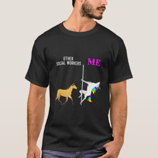 S Social-arbetare och jag Unicorn Dancing T Shirt