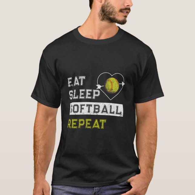 S Softboll N Softbollspelare T Shirt (Framsida)