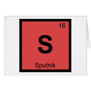 S - Sputnik Rysk Rymdkemi Periodiska Systemet Hälsningskort