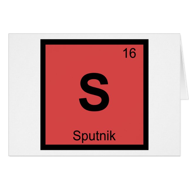 S - Sputnik Rysk Rymdkemi Periodiska Systemet Hälsningskort (Framsidan Horizontal)