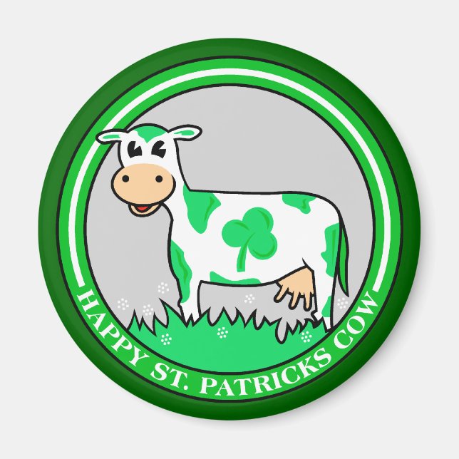 S. St. Patrick's Day Cow Shamrock Magnet (Framsidan)