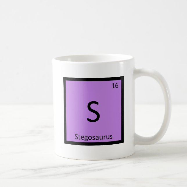 S - Stegosaurus Dinosaur Chemistry Periodic Bord Kaffemugg (Höger)