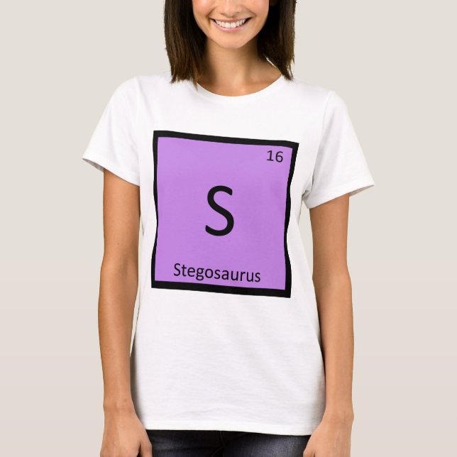 S - Stegosaurus Dinosaur Kemi Periodiska Systemet T Shirt (Framsida)