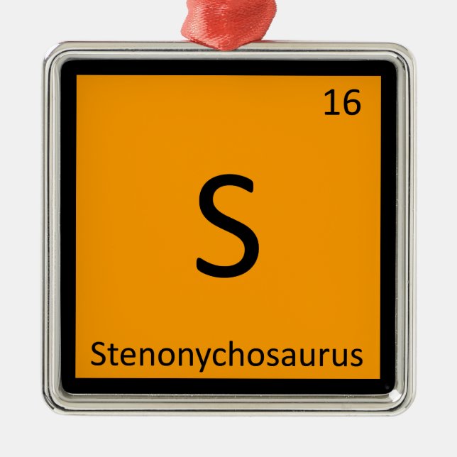 S - Stenonychosaurus Periodiska Systemet Symbol Julgransprydnad Metall (Framsidan)