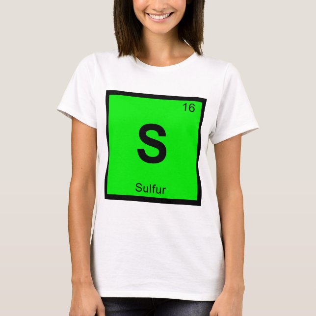 S - Svavel Kemisk Periodiska Systemets Symbol T Shirt (Framsida)