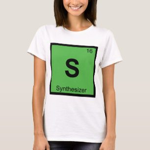 S - Synthesizer Musik Kemi Periodiska Systemet Tee Shirt
