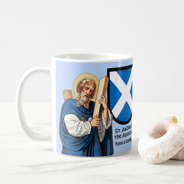 S:t Andreas Aposteln (P 006) och hans sköldmugg Kaffemugg (Med munk)