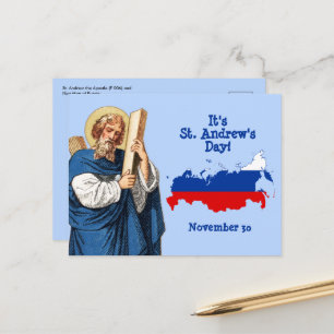 S: t Andreas med Rysslands flagga-karta Högtidsdag Vykort
