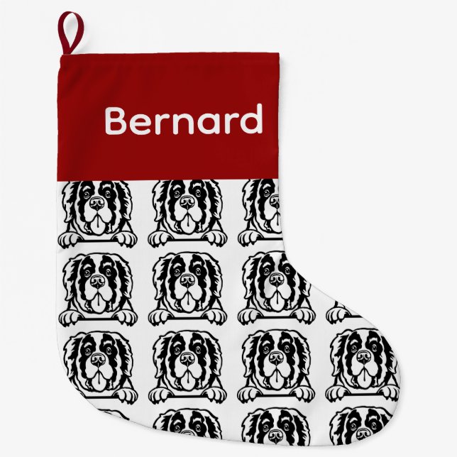 S:t Bernard-socklar Anpassad hund Socks - lägg Y Stor Julstrumpa (Framsidan)