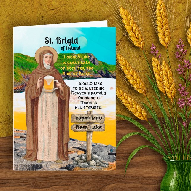 S:t Brigid av Irland och hennes öl-sjö Kort (Skapare uppladdad)