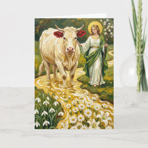 S:t Brigid & Den Vita Kon (Imbolc) Kort