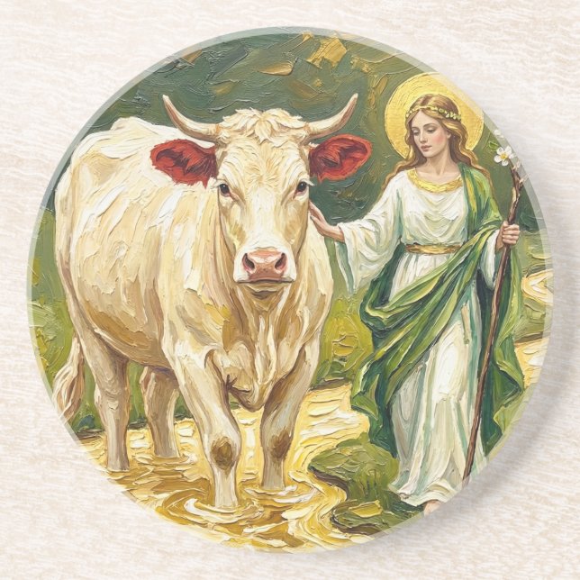 S:t Brigid & Den Vita Kon (Imbolc) Underlägg (Framsidan)