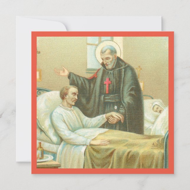 S:t Camillus tröstar en invalid (M 021) Kort (Framsida)