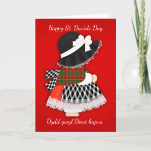 S:t David's Day Welsh Doll, hälsningskort Kort
